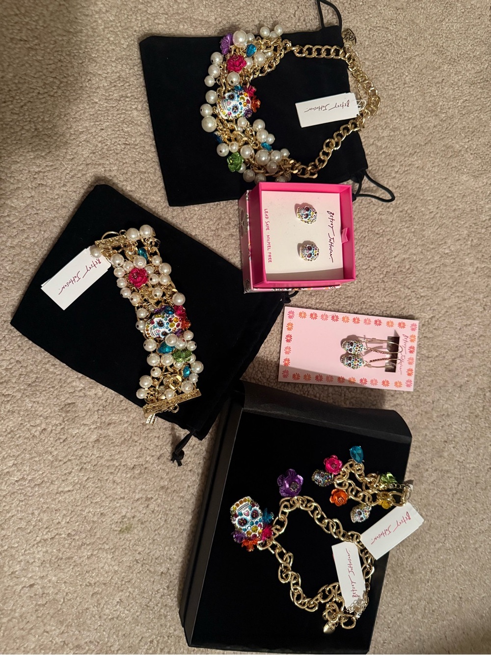 Betsey Johnson sugar Skull / pave skull collection - build your own set